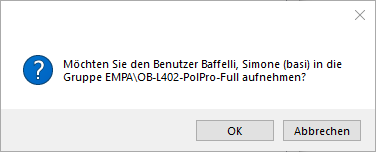 confirming user addition