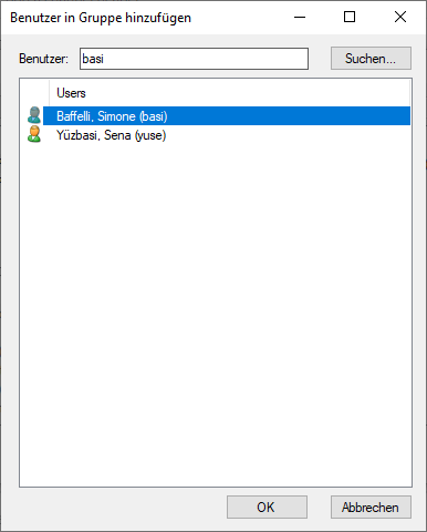 selected user