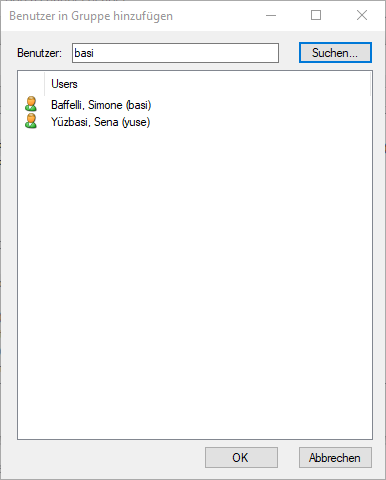 searching for user