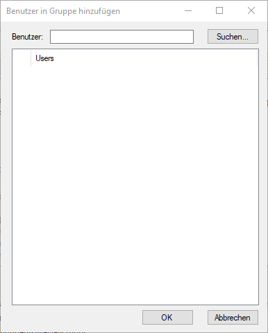 user selection window